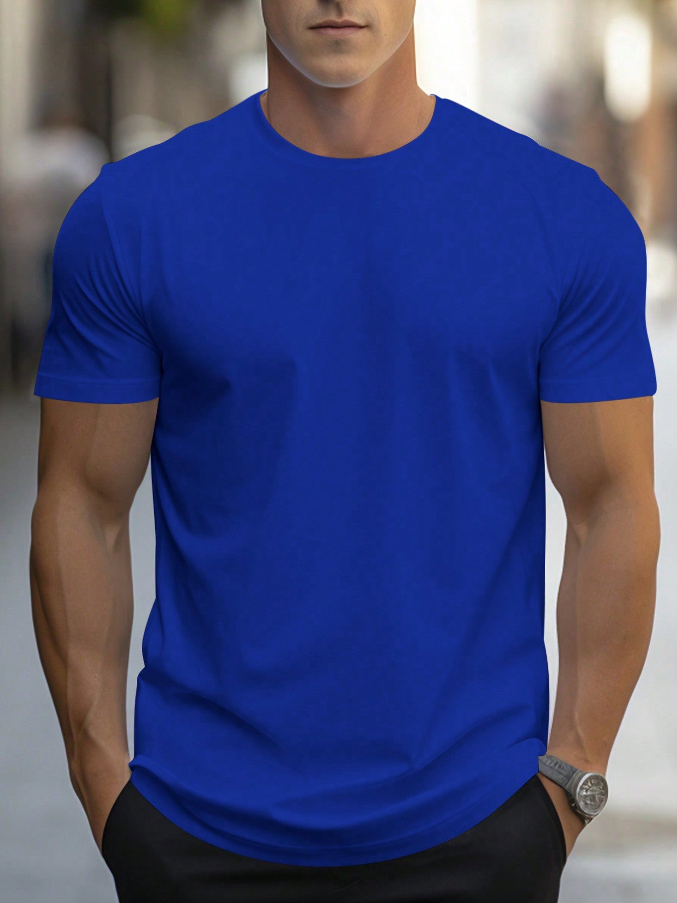 Manfinity Men's Solid Color T-Shirt