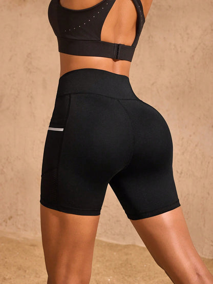 Wideband Waist Sports Shorts With Phone Pocket