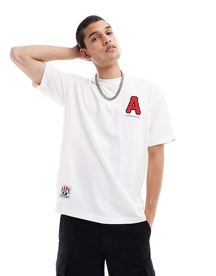 Aape By A Bathing Ape back print logo T-shirt in white