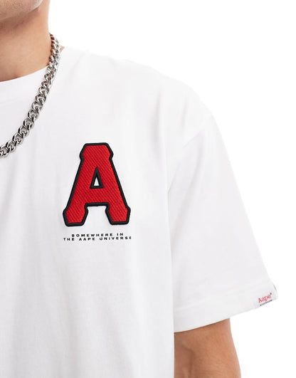 Aape By A Bathing Ape back print logo T-shirt in white