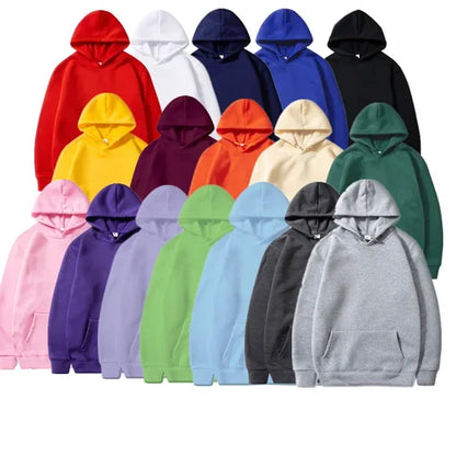 Men's and Women's Solid Color Pocket Hoodies