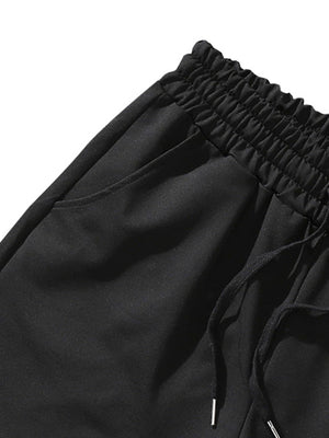 Men Bear Print Drawstring Waist Shorts - 2306BLACK.COM